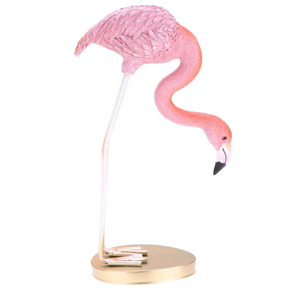 Resin Flamingo Bird Figure Figurines Miniature Statue Home Decor