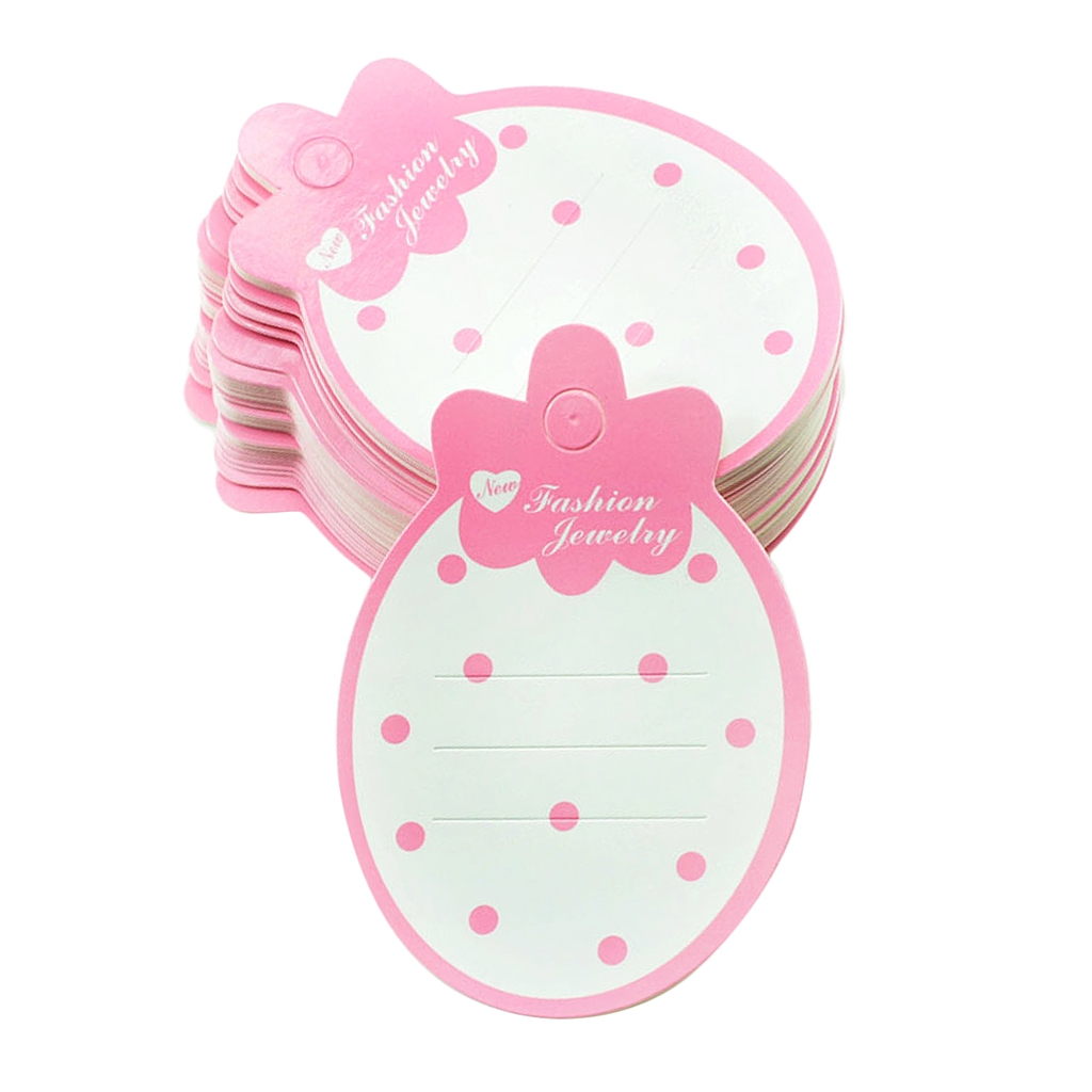 50 Piece Strawberry Shape Paper Kids Hair Clip Hairpin Barrette Jewelry Display Cards