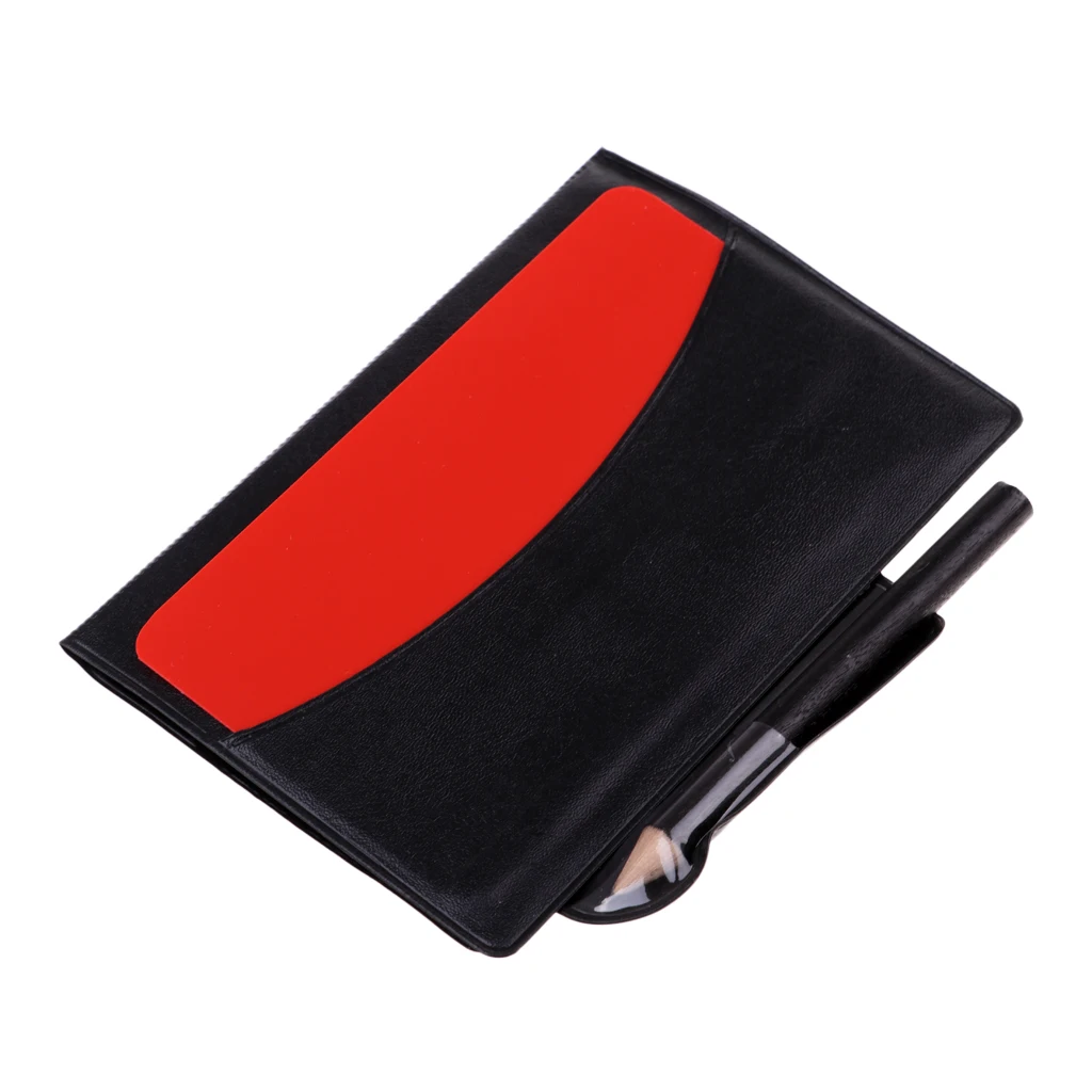 Professional Soccer Referee Wallet Football Red card Yellow Card Pencil Book