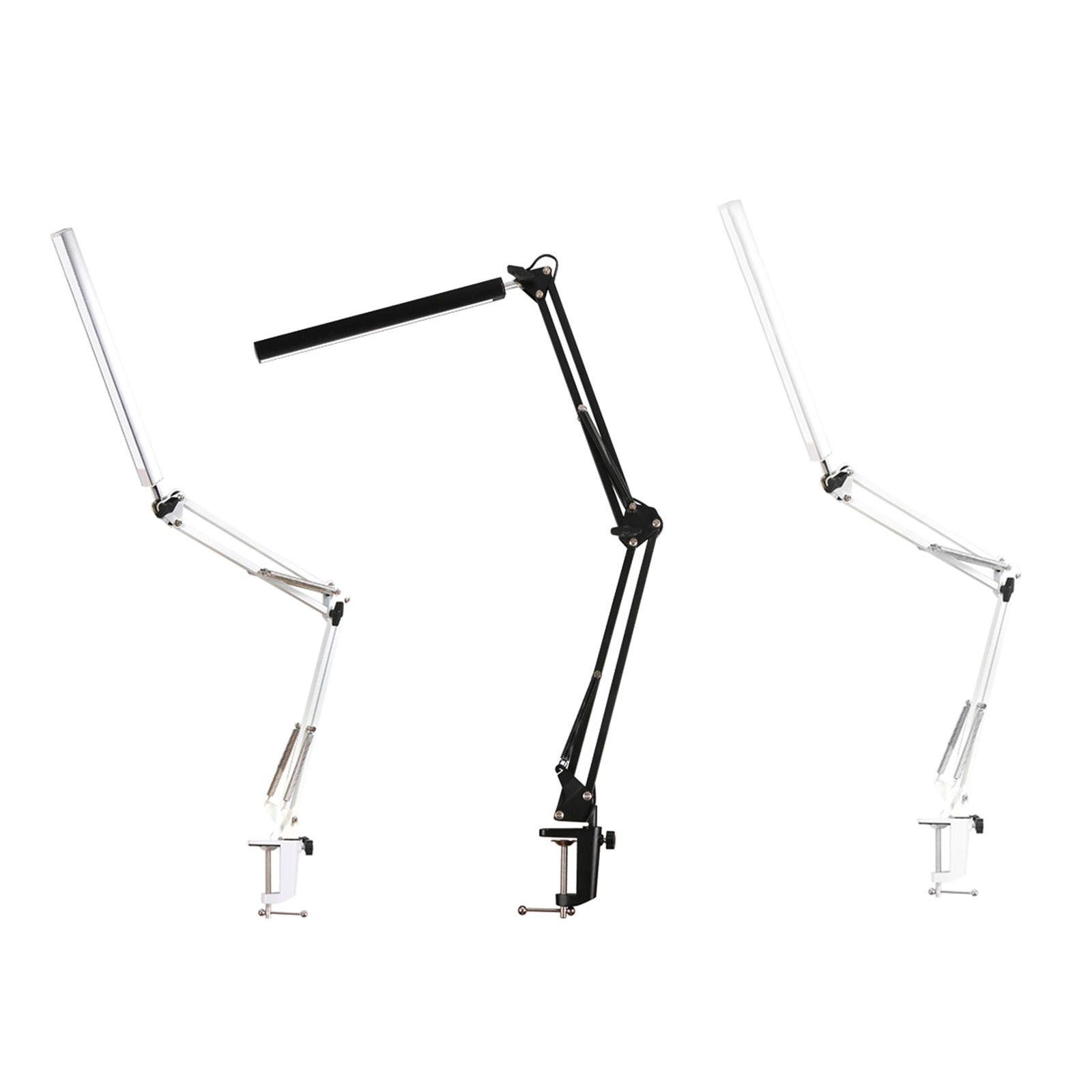 LED Desk Lamp with Clamp, Swing Arm Desk Lamp, Eye-Caring Dimmable Desk Light 10 Brightness Level, 3 Light Mode for Home Office