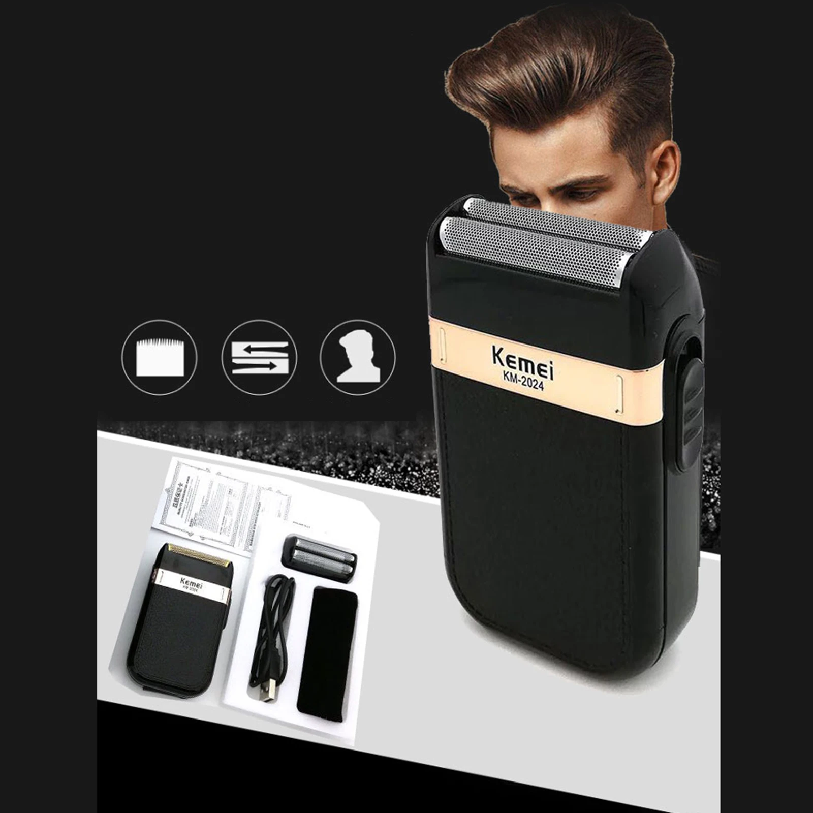 Rechargeable Beard Reciprocating Grooming Trimmer Machine for Men Face Care