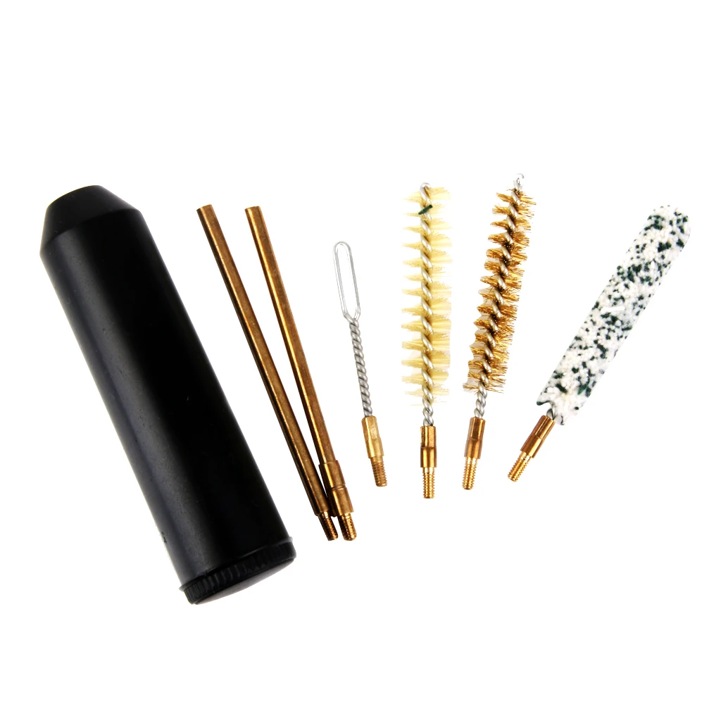 7pcs Barrel Cleaning Kit For Rifle Cal.38/357 9mm Rods Brush Handle for Outdoor Hunting G un Accessories