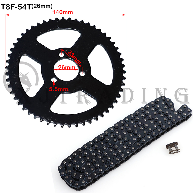 T8F-54T kette platte 26mm 29mm 35mm 54mm Hinten Kettenrad T8F 136link kette Für 47cc 49cc Pocket Bike Mini Moto Quad ATV – Detail 1