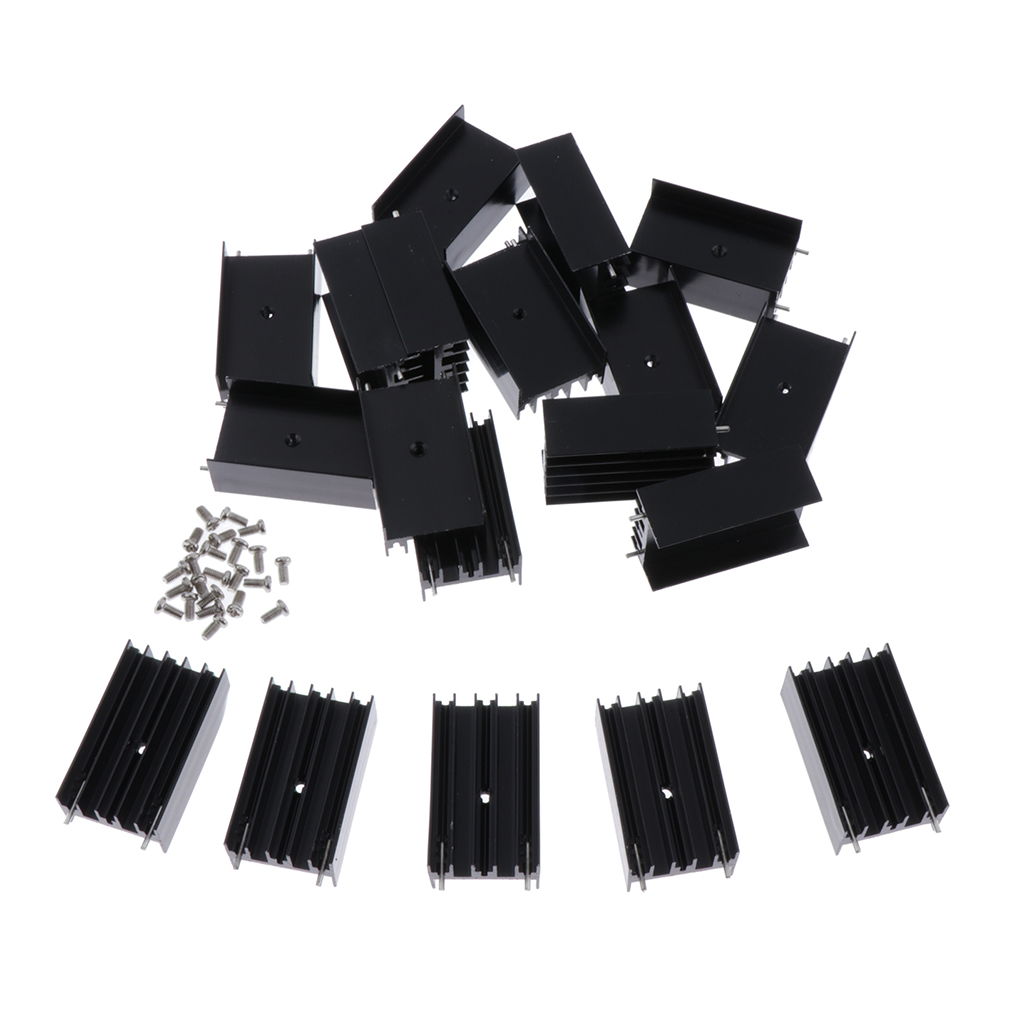 20pcs Aluminum Heatsink For 7805 MOSFET Transistor 18mm Hole Double