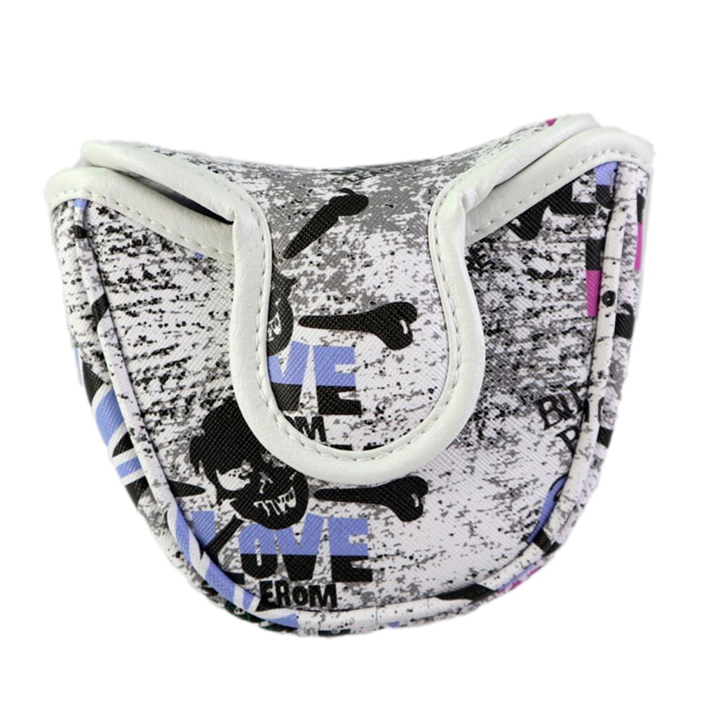 Magnetic Skull Golf Mallet Head Covers Retro Center Putter Headcover Protector