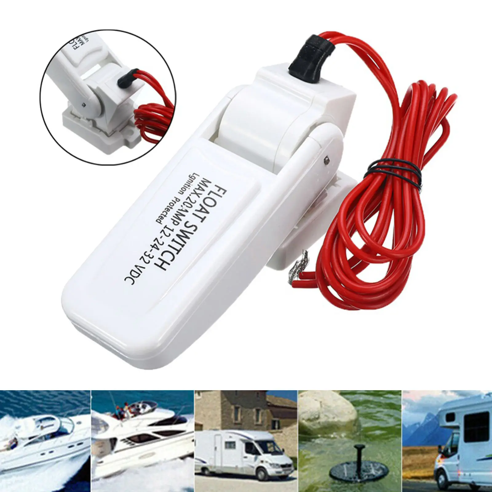 Automatic Electric Boat Marine Bilge Pump Float Switch Water Level Controller DC Flow Sensor Switch