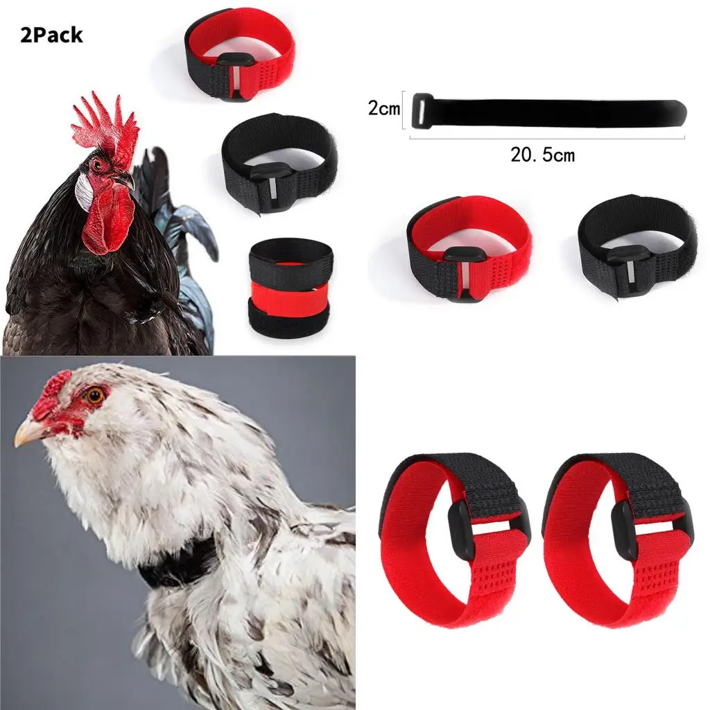 2 Pack Anti Crow Noise Rooster Collar No Crow Noise Neck Belt for Roosters Cockerel Nylon -Adjustable Belt Durable And Safe