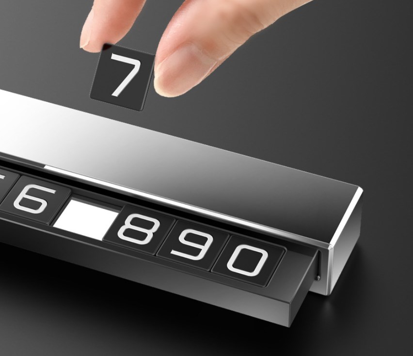 Car Temporary Parking Card Aluminum Alloy Luminous Magnetic Hide Mobile Phone Telephone Number Plate Card Auto Sticker Interior