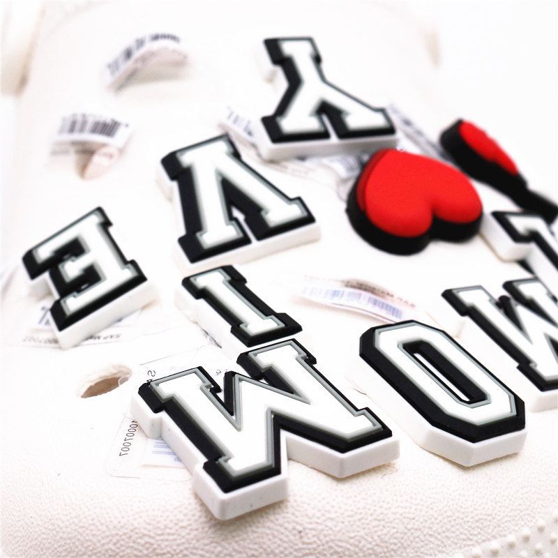 1 Stück Original Alphabet PVC Schuh-Charms Clog-Dekorationen 26 Buchstaben DIY Sandalen-Schnallen Zubehör Passend für Bänder Party Weihnachtsgeschenke – Detail 6