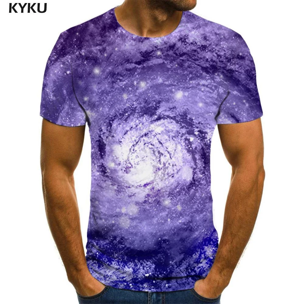 3D Printed T Shirts Bright Star Nebula Distant Galaxy Abstract Image Casual Mens Hipster Top Tees 