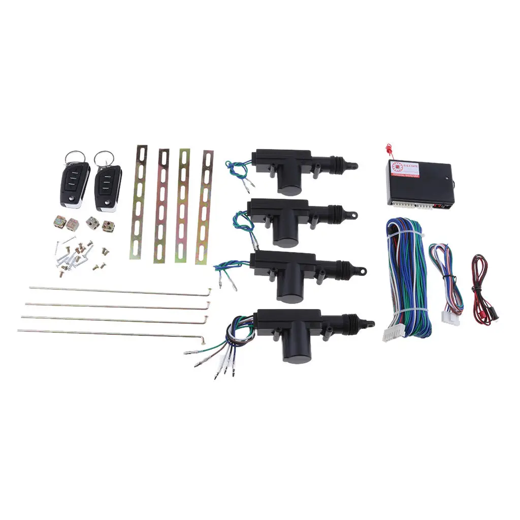 4 Door Power Central Lock Kit w/2 Keyless Entry Car Remote Control Conversion ACC Lock