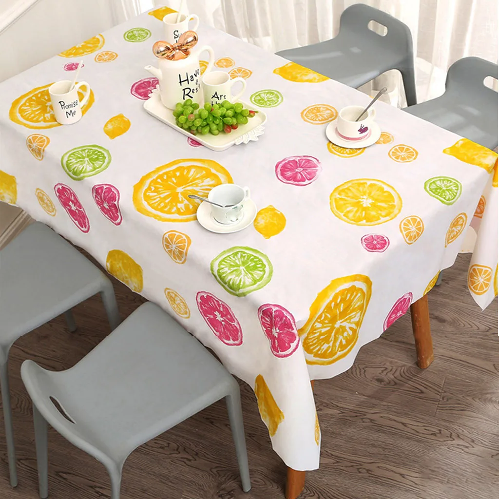 Full of Fruit Multi PVC Tablecloth Vinyl Oilcloth Kitchen Dining Table 