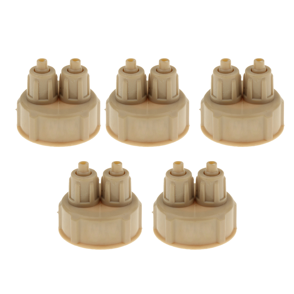 Dual Head CO2 DIY Reactor Bottle Caps for Aquarium CO2 Diffuser Air Generator
