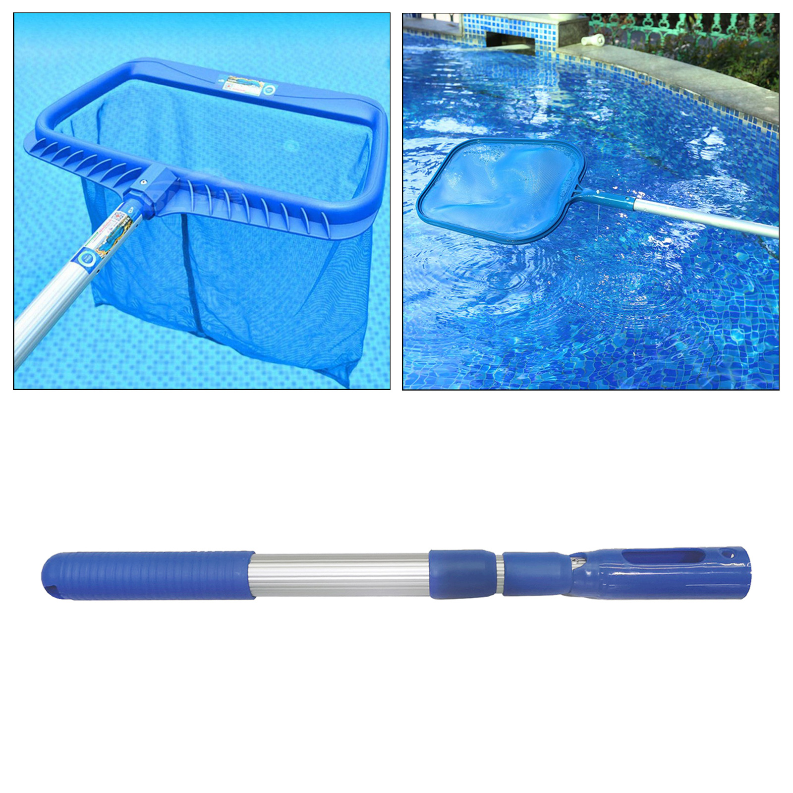 3-Stage 90cm Universal Aluminum Alloy Swimming Pool Telescopic Pole, Strong Grip & Lock, Ribbed Finish