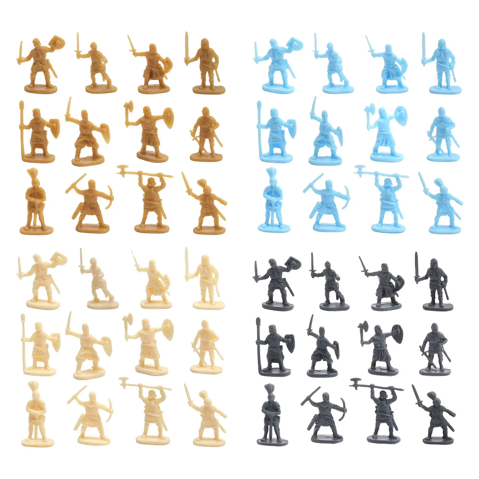 200pcs/Set Plastic Medieval Soldiers Model Archaic Soldiers Army Battle Scene 1:72 Scale Historical Warfare for Kids Layout