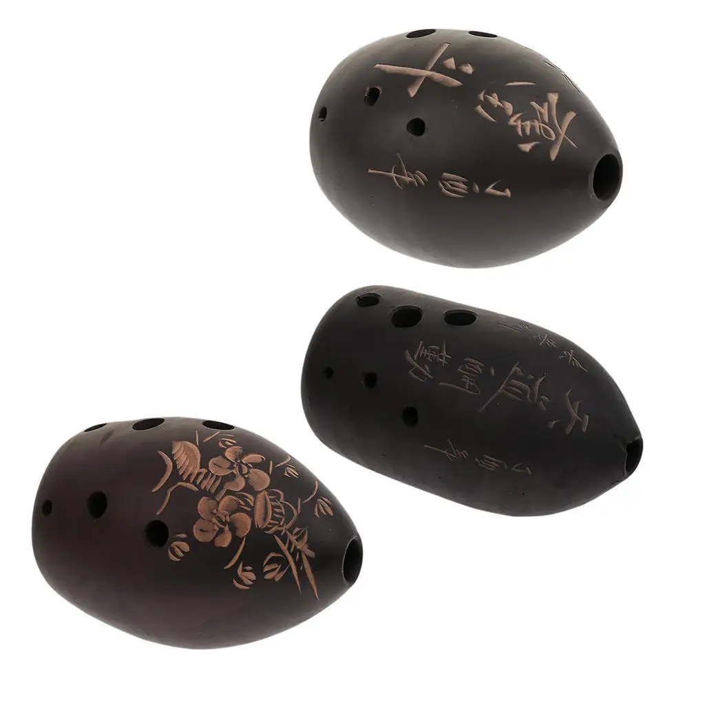 Chinese 8 Hole Ocarina Clay Xun Musical Instrument for Children Toys