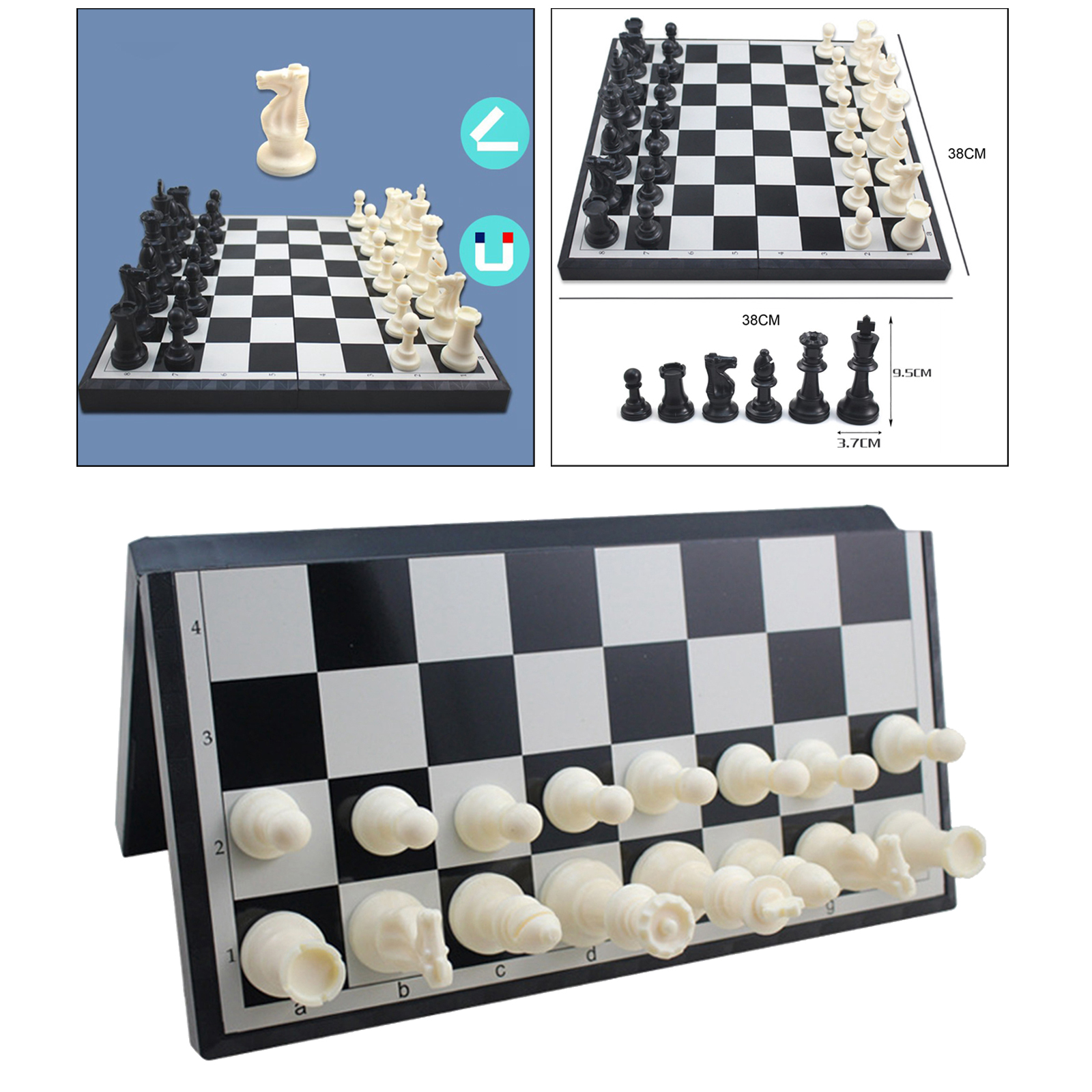 Portable Chess Set Magnetic Chessmen King Queen Chess Game Board Game Toys
