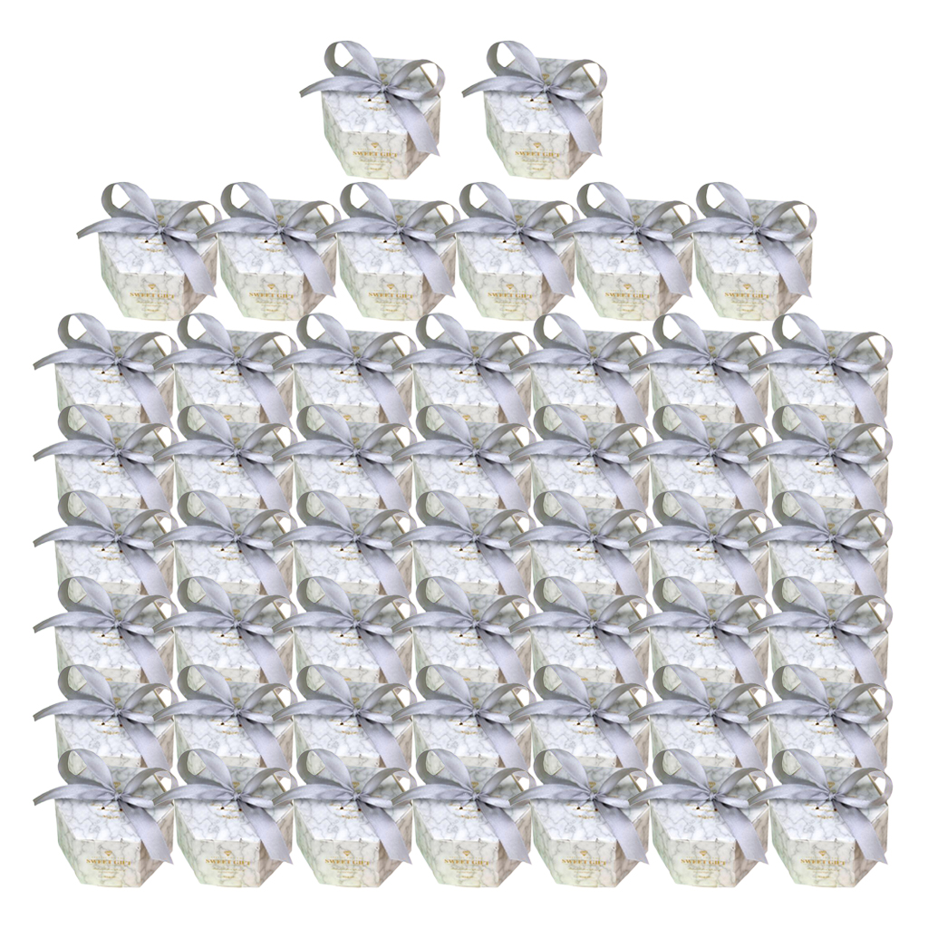 50 Pack Hexagonal Candy Boxes Treat Party Favor Box for Wedding Party Decoration