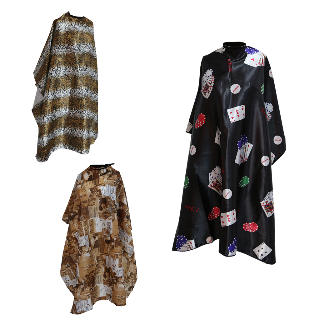 Cutting Dye Cape Gown Static Free Apron Wrap W/ Snap Fastener For Salon Home