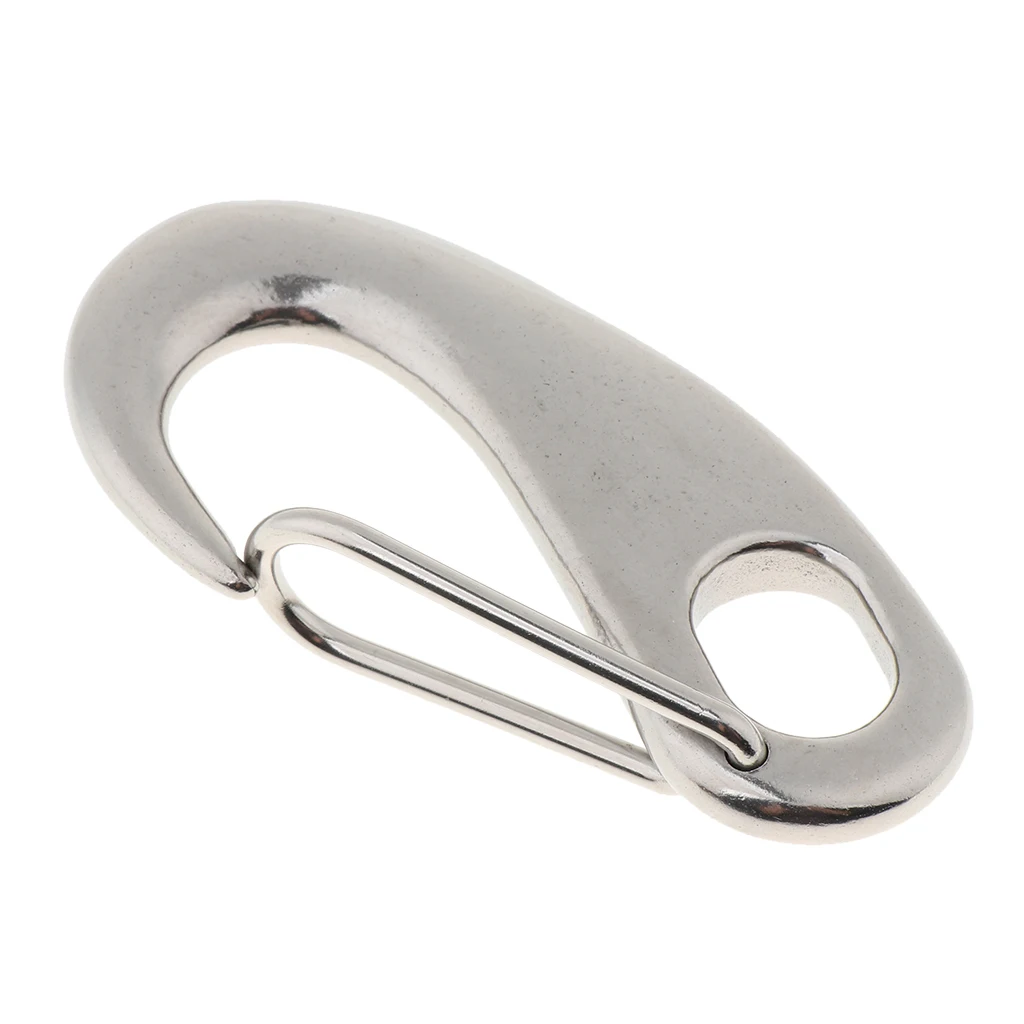 10cm Stainless Steel Egg Shape Spring Snap Clip Hook Quick Link Carabiner