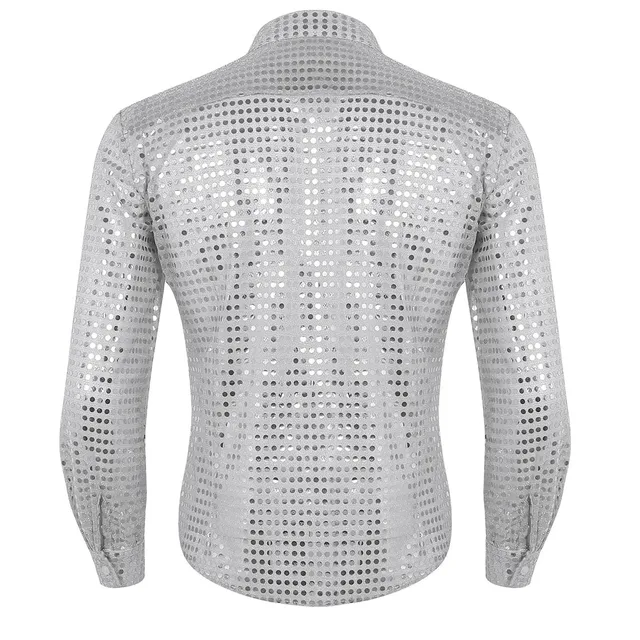 Mens 70s Disco Dance Shirts Sparkle Sequins Short Sleeve Nightclub Party  Rave T-Shirts Hipster Jazz Latin Performance Costume - AliExpress
