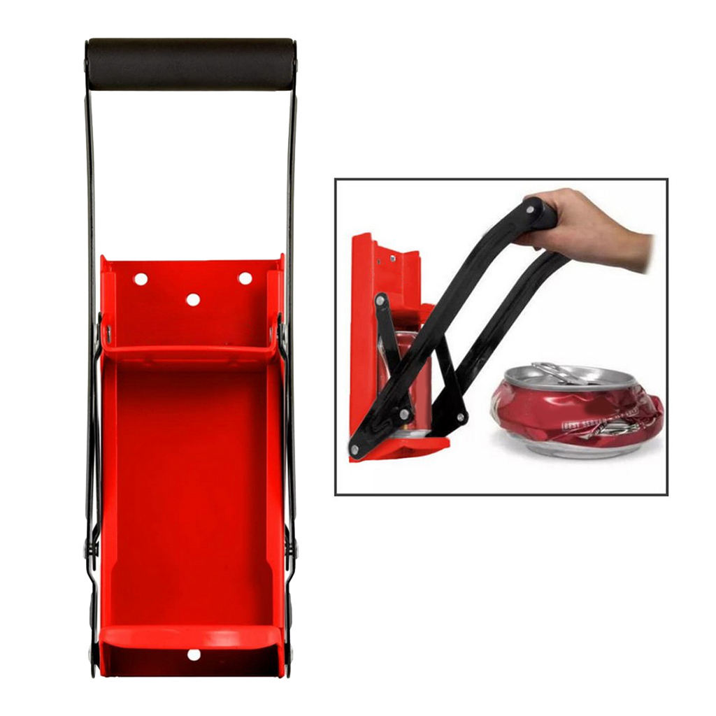 16 oz Kitchen Can Crusher/Smasher Crushes Cans Beer Cans Water Bottles Easy Use Red