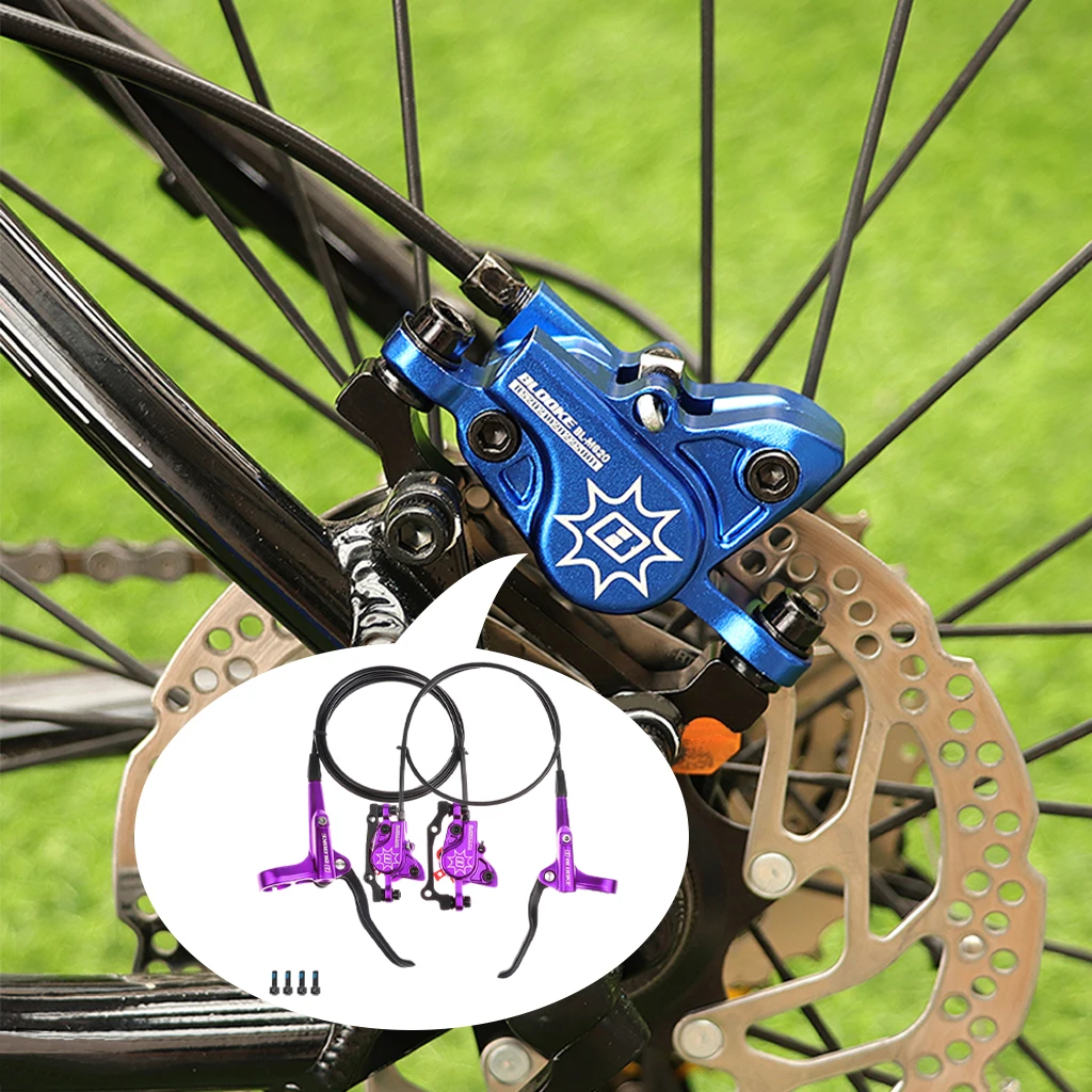 Bike Hydraulic Disc Brake Front Rear Calipers 160mm Disc Brake Rotor Aluminum Alloy Left Right Brake Lever Kit