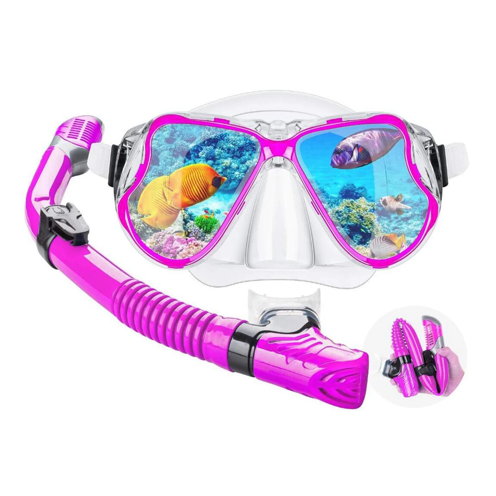 Dry Snorkel Gear Snorkeling Diving Equipment Anti-Fog Dive Mask Snorkel Goggles Scuba Diving Freediving Spearfishing Swimming