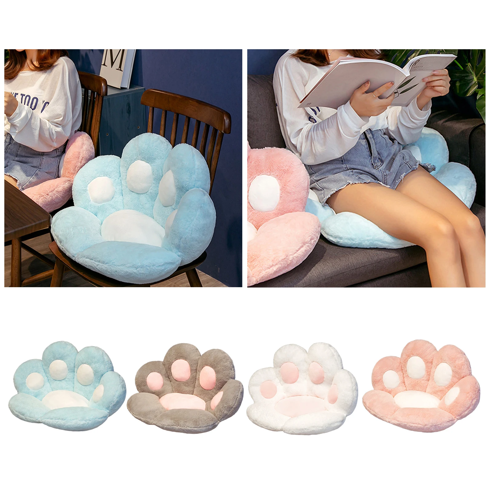 Soft Paw Pillow Animal Seat Cushion Pads Waist Pillow Stuffed Plush Sofa Indoor Floor Home Chair Office Chair Decor