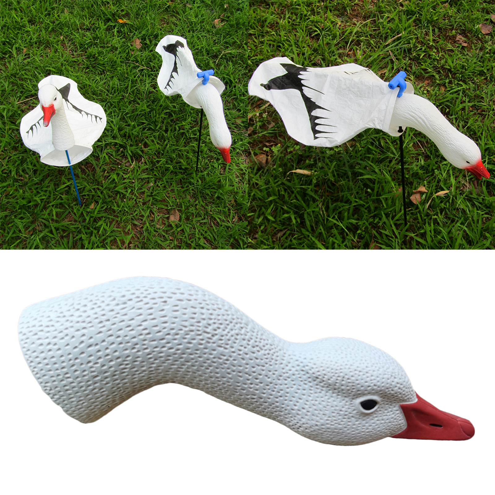 Outdoors Hunting Gear White Goose Decoys Garden Decoration, Easy to Use for Hunting