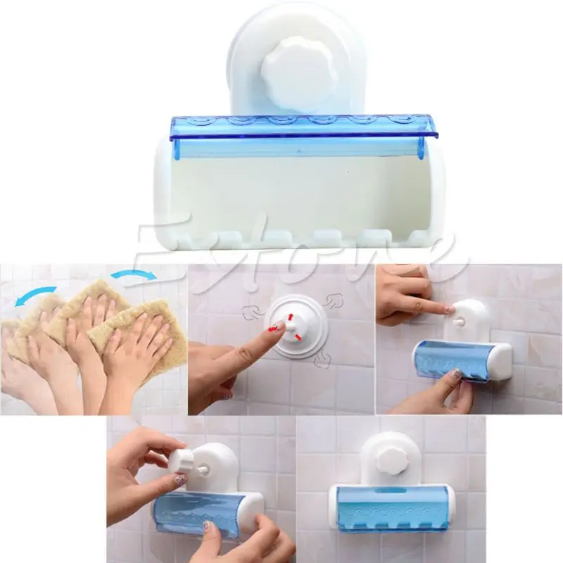 Toothbrush Spinbrush Suction Holder Wall Mount Stand Rack Home Bathroom FM 