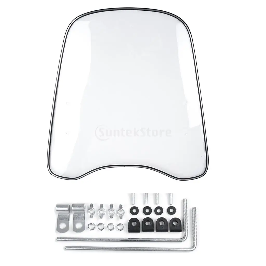 Universal Transparent Clear Windshield Wind Deflector Guard for Motorcycle