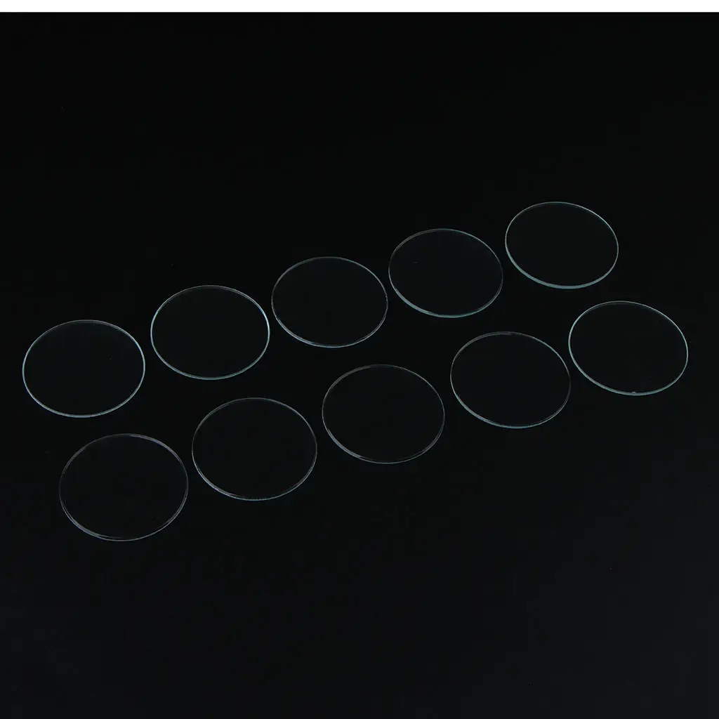 10Pcs Flat Mineral Crystal Watch Glass Face Lens Replacement Sizes 33.5-40mm