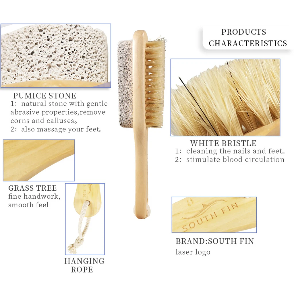 Double Sided Foot File Dry Rough Skin Remover Pumice Stone Brush for Smooth Feet
