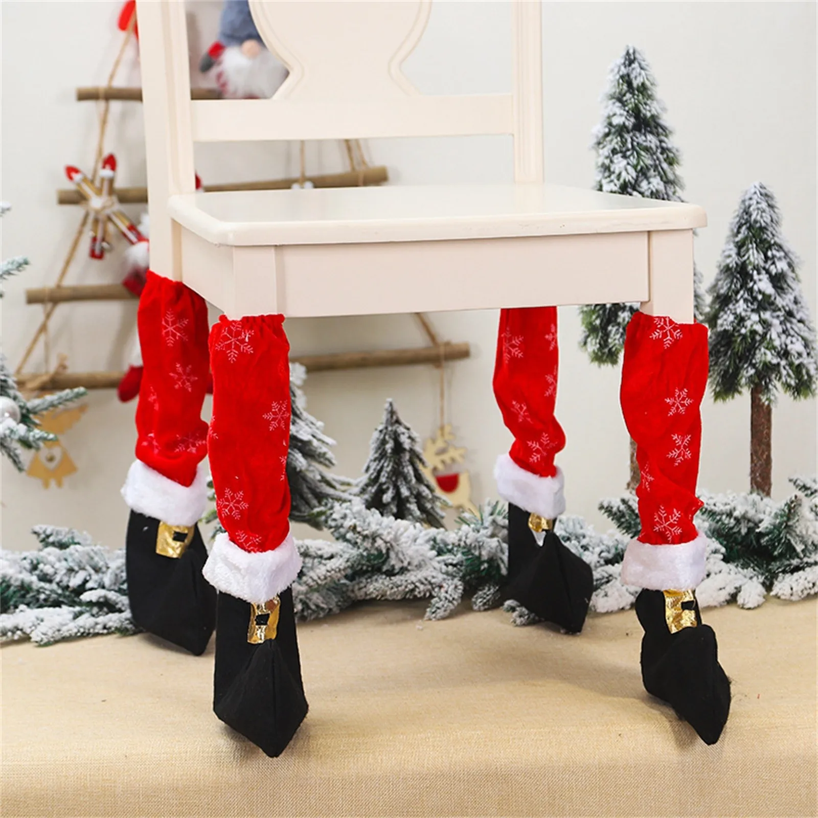 Details about   Table Foot Cover Chair Table Christmas Decorations Christmas Ornament Home Decor 