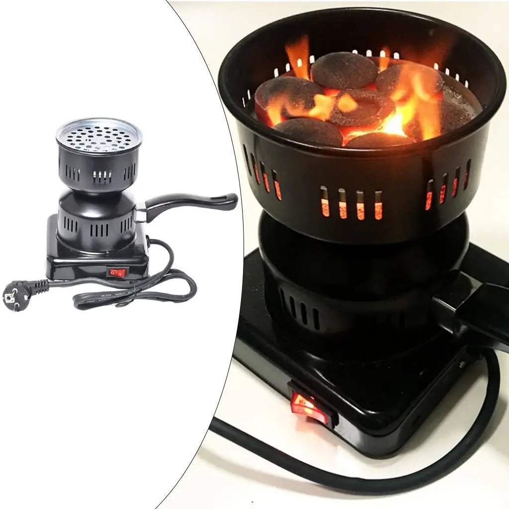 Electric Charcoal Starter Stove, Multi-purpose Shisha Heater, Quick Heating Coal Burner 220V 600W Plug Cable for BBQ Tool