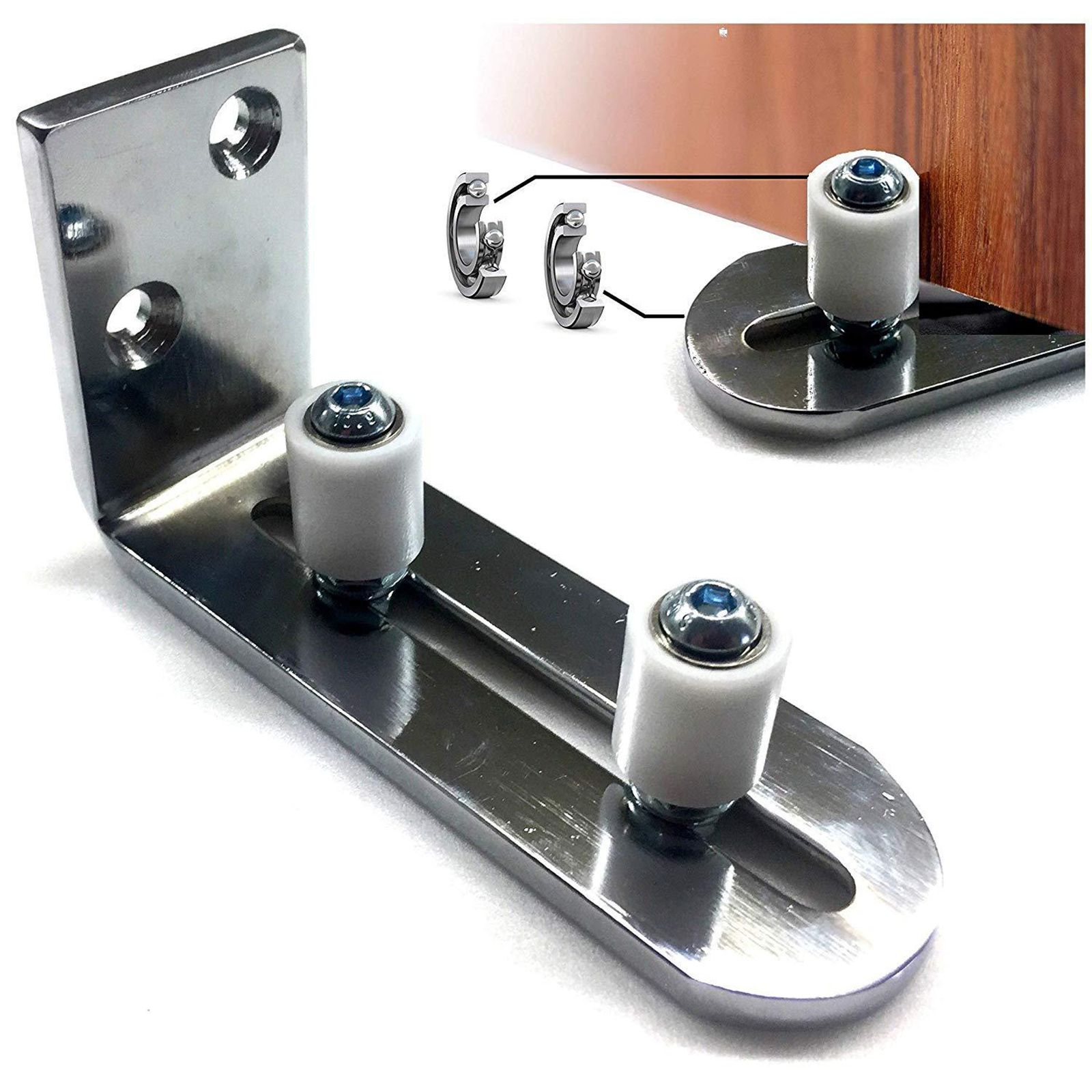 Barn Door Floor Guide,Wall Mounted Stay Roller Guides Adjustable Bottom Floor Guide for All Sliding Barn Door