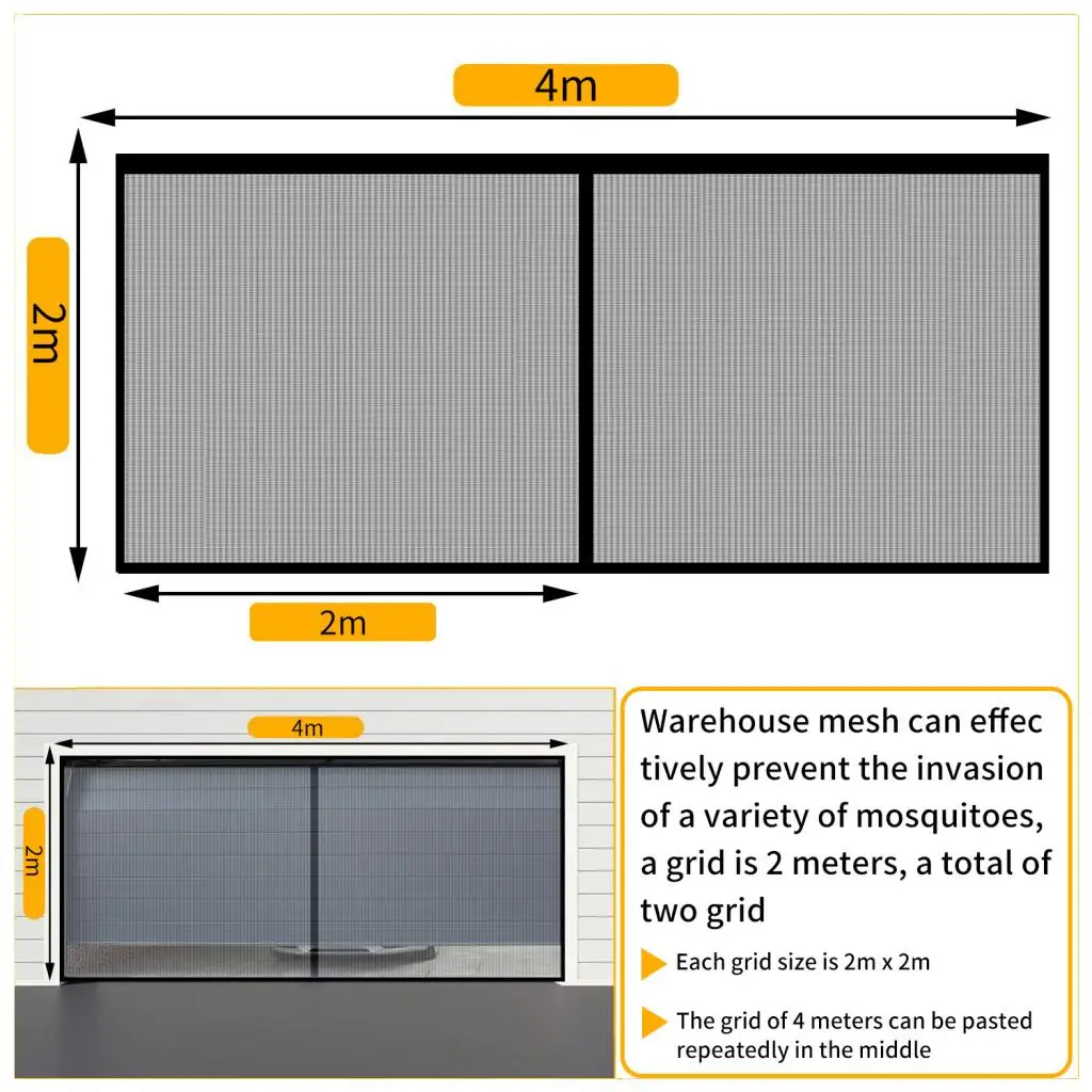 Magnetic Garage Door Screen 13x6.5FT with Heavy Duty Mesh Curtain Fits Garage Door Size up to 155