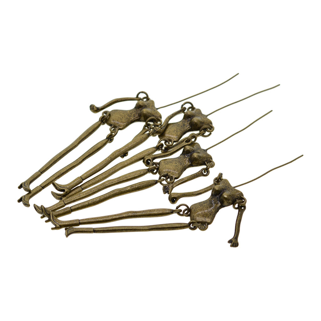 4x Steampunk Skeleton Pendants for Halloween DIY Jewelry Making Crafts