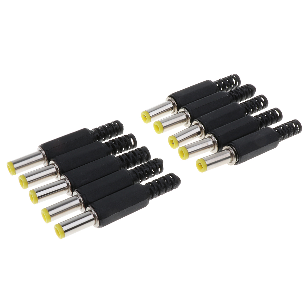 10pieces 5.5mm X 2.5mm DC Power Jack Connector Black Male Plug Adapter 5525