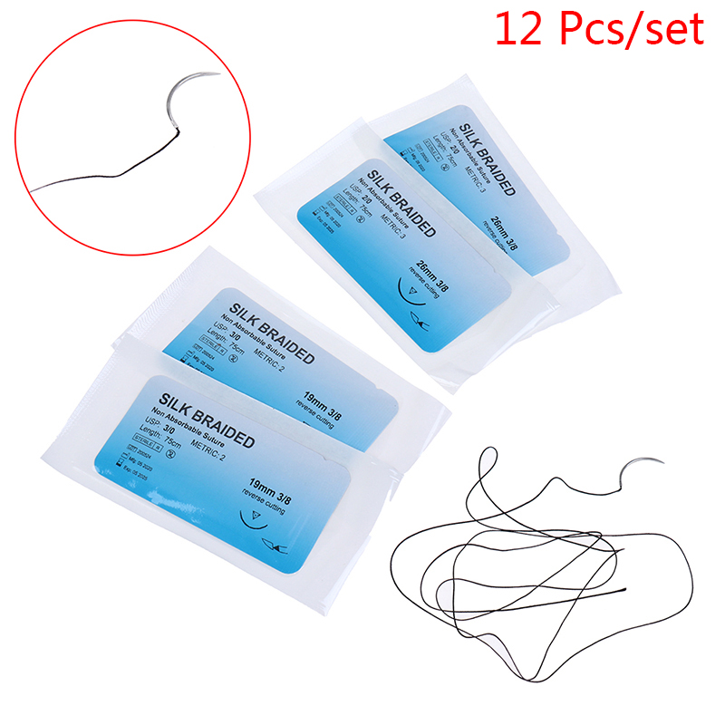 Best of 12Pcs Medical Needle Suture Silk Braided Monofilament Thread Suture Practice Kit Reviews & Tips - Image 5