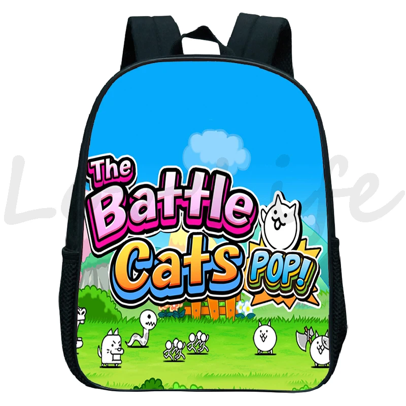 polegada batalha gatos crianças mochila sacos do jardim de infância bonito dos desenhos animados saco de escola meninos meninas bookbag crianças zip mochila