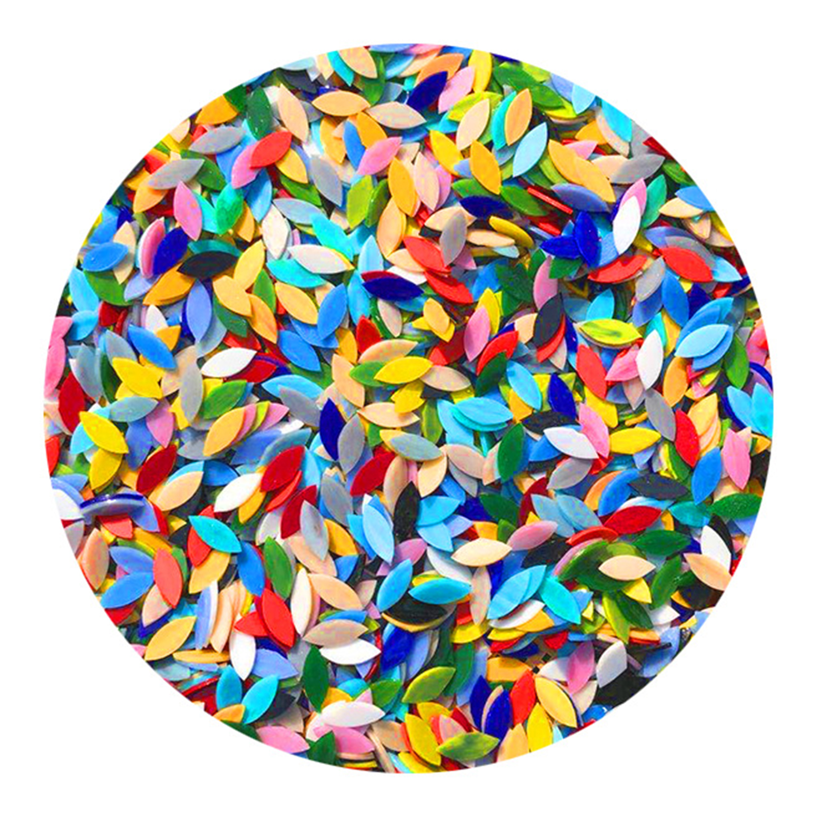 100 Pieces Assorted Colors Petal Mosaic Tiles for Art Crafts Decoration
