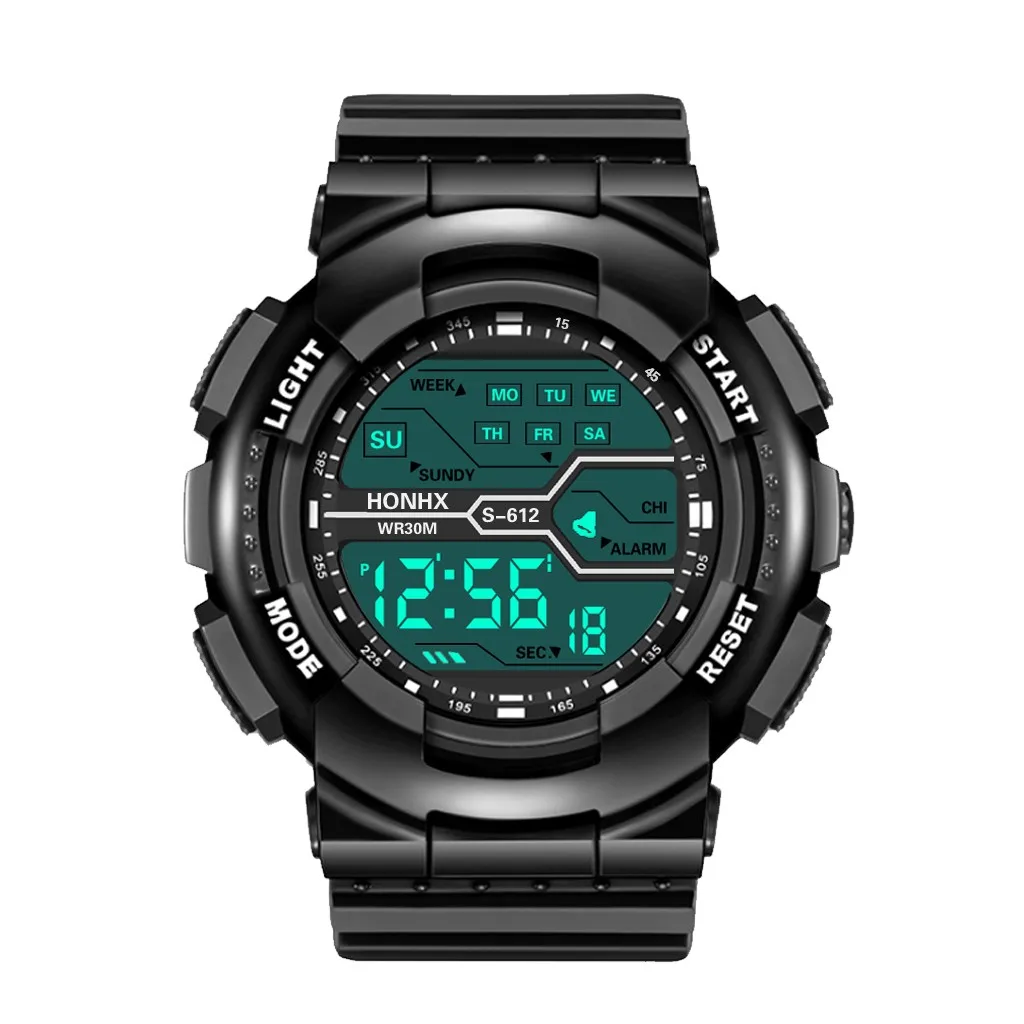 Men Digital Wristwatches Fashion Waterproof Men's Boy Lcd Digital Stopwatch Date Rubber Sport Wrist Watch Electronic Watch