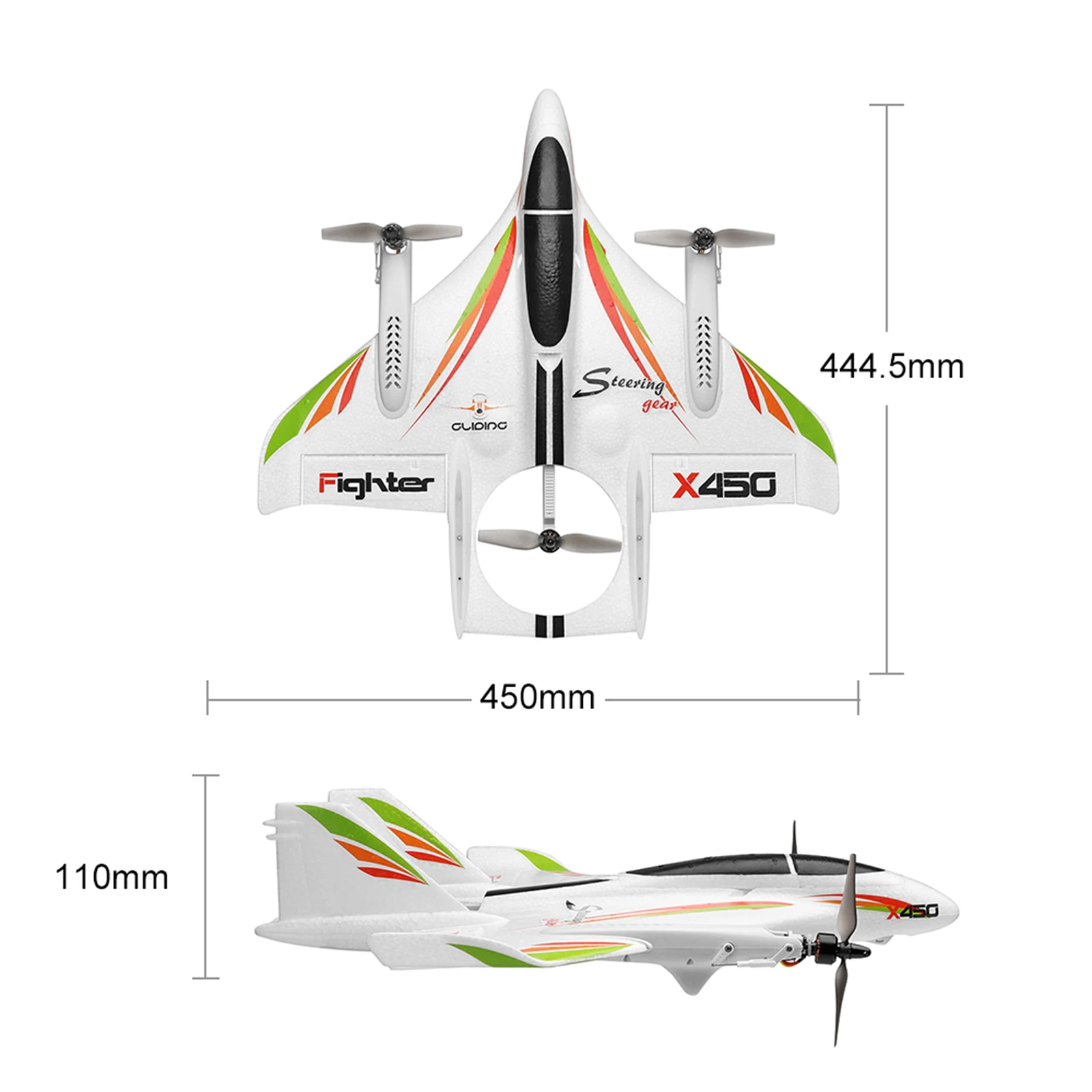 WLtoys XK X450  RC Airplane Glider Fighter Fixed Wing Aircraft Drone Toys 2.4G 6CH 3D/6G RC Helicopters for Boy Birthday Gifts