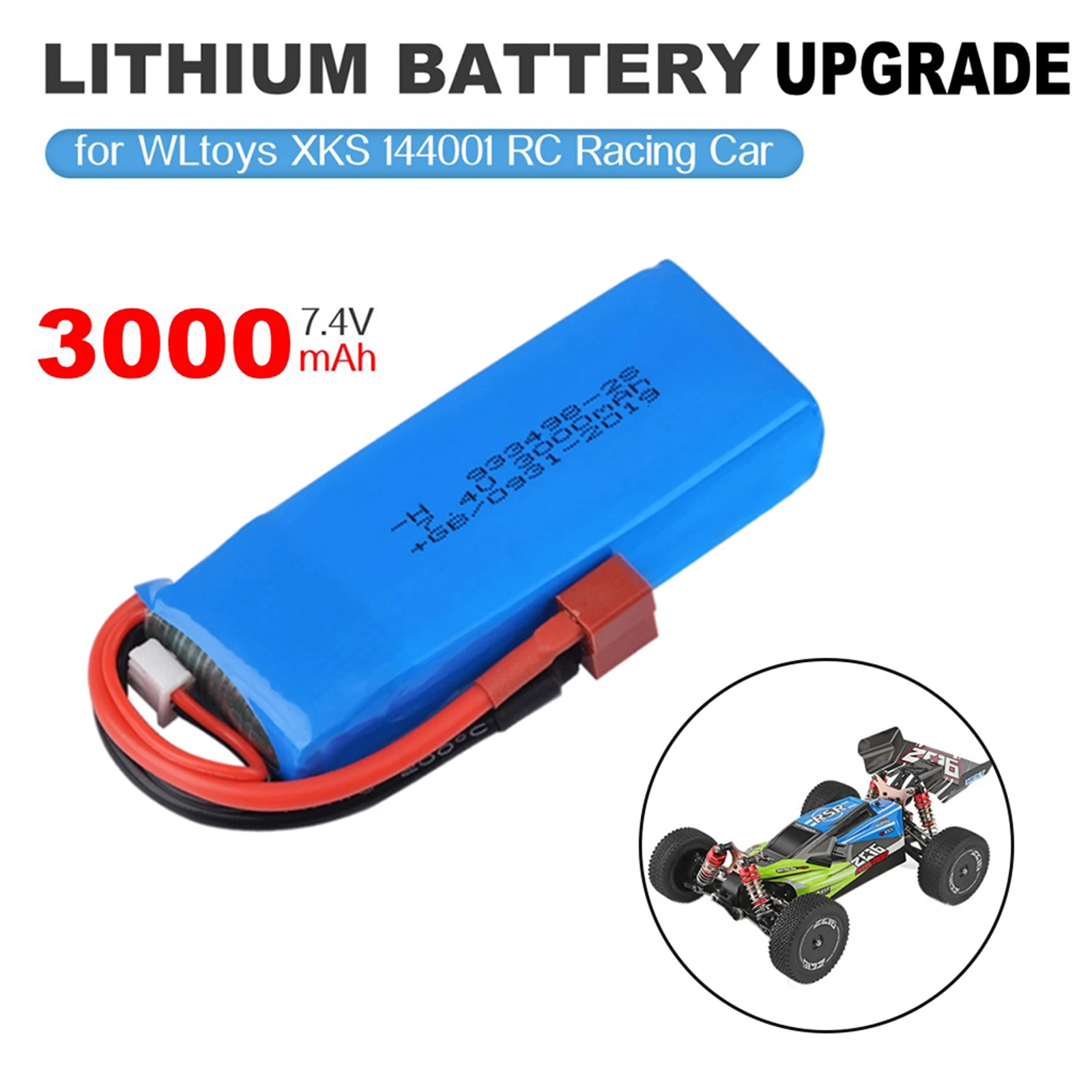 2S 7.4V 3000mAh Lithium Polymer Batteries for WLTOYS XKS 144001 1240181 124019 Remote Control RC Model Car Accessories