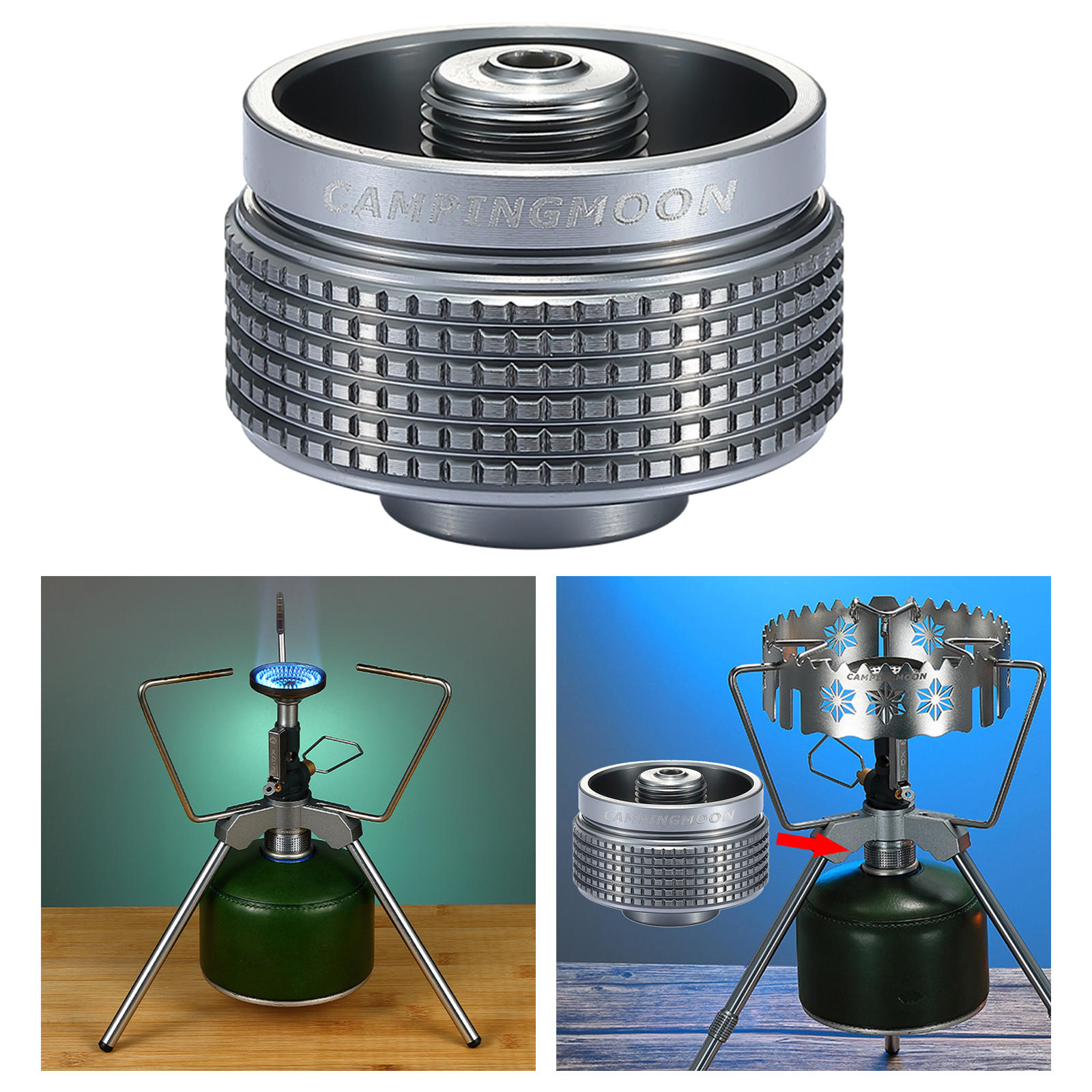 Metal Gas Stove Adapter Valve Output Propane Gas Adapter Gas Can Elements for Fishing Backpacking Camping Outdoor Cooking Hiking