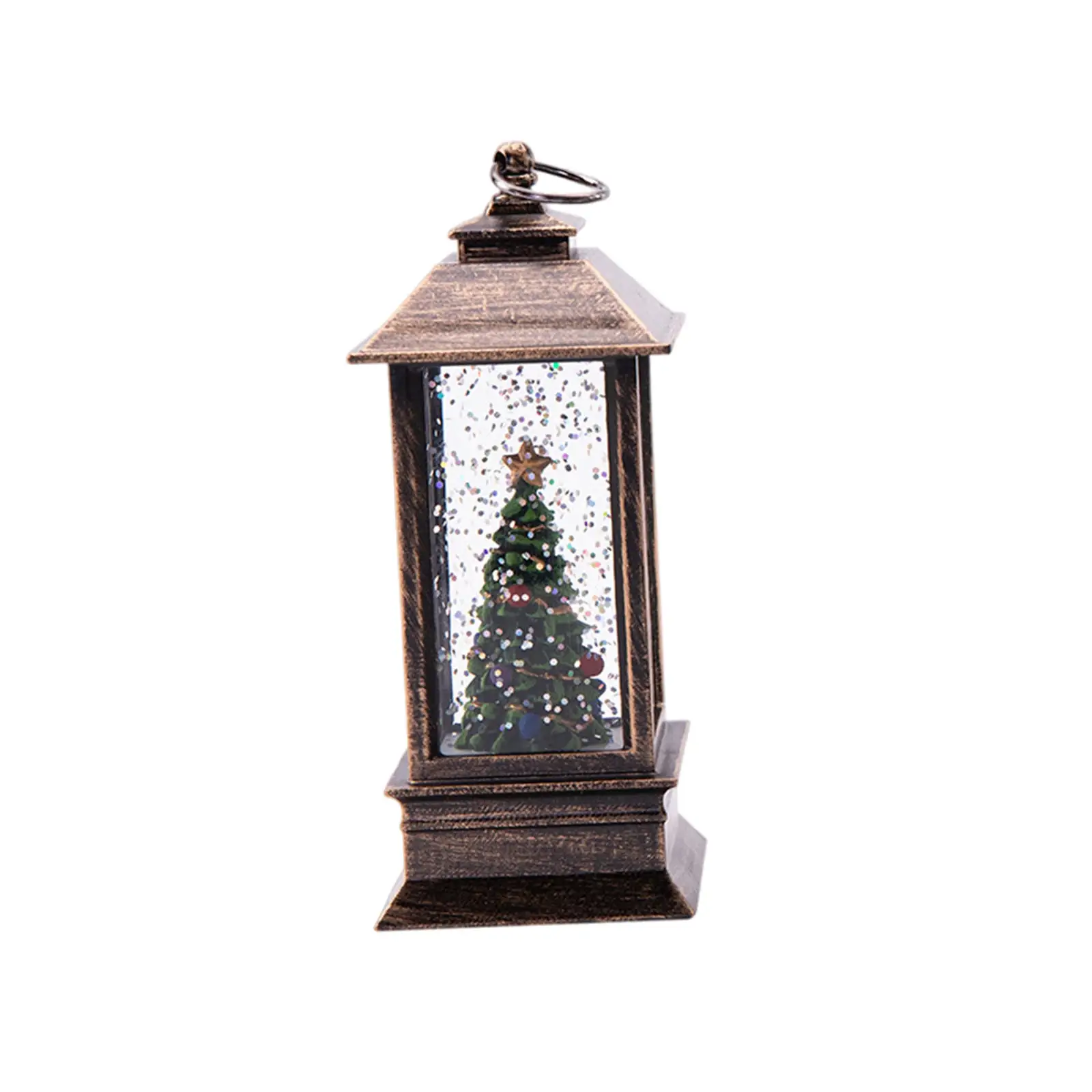 Christmas Lighted Glittering Water Lantern for Centerpiece Decor Ornament Phone Booth Tree