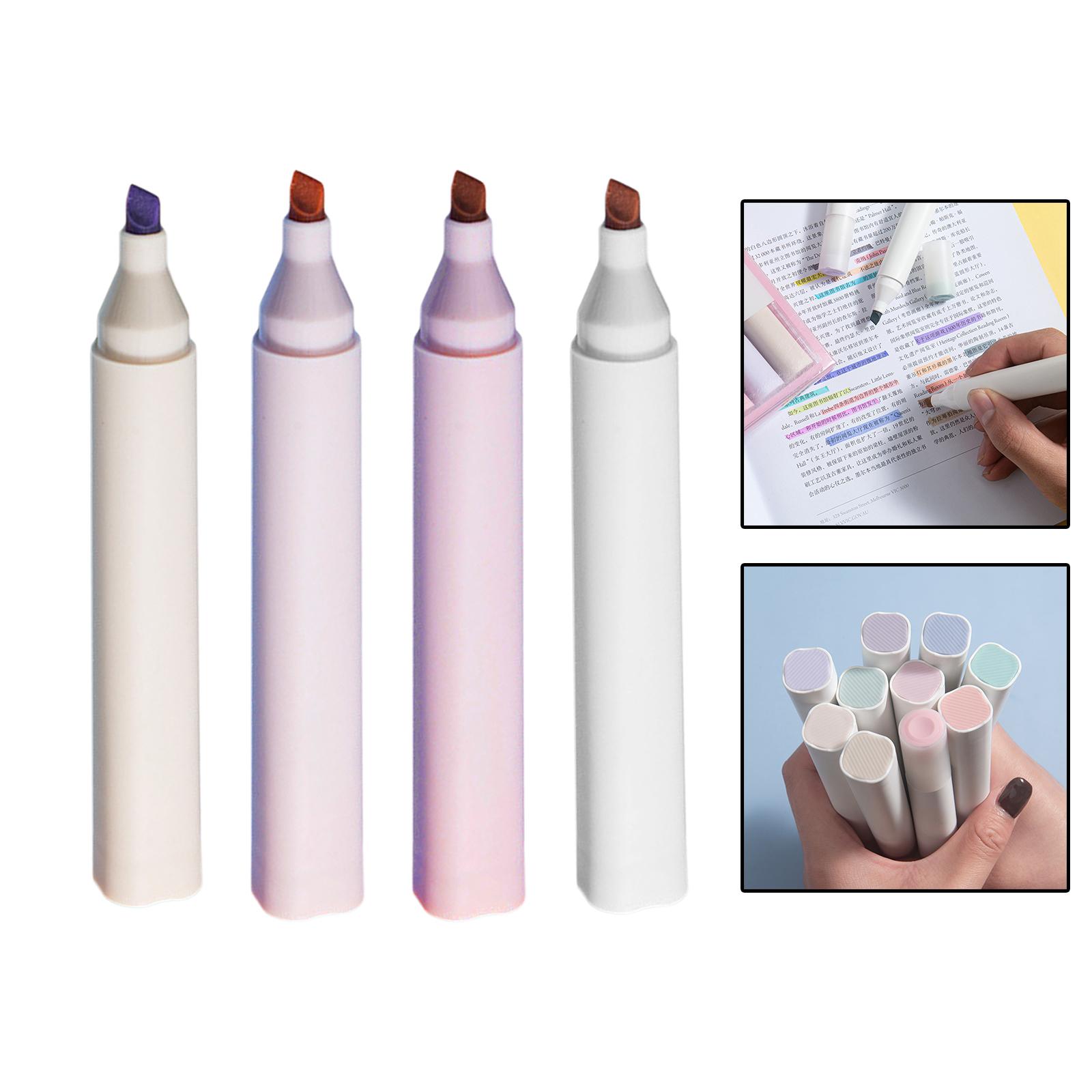 4x Highlighters, Large Ink Reservoir Study Supplies 4 Colors Marker for Mark Key Points Taking Notes Office School Art Painting