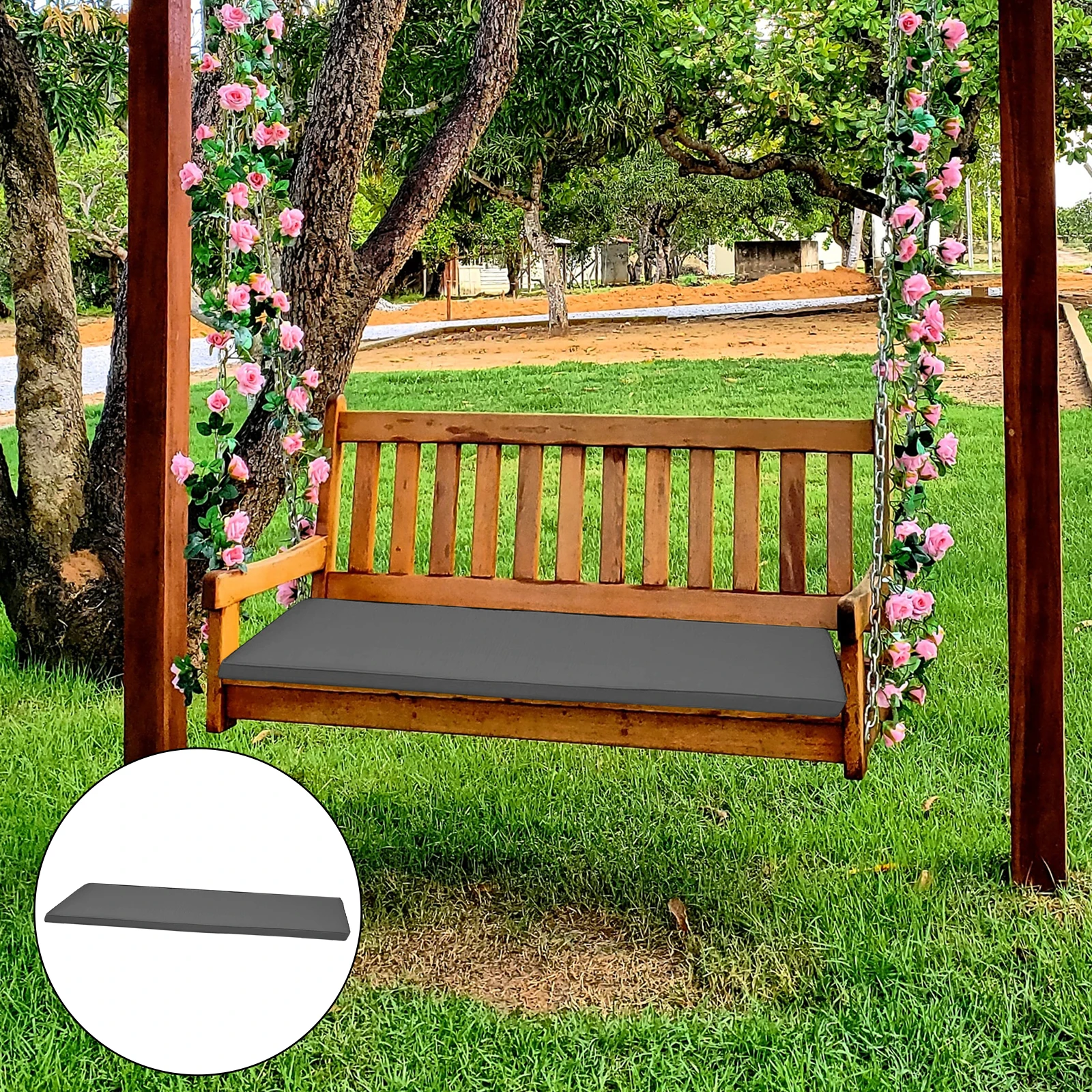 120x42cm Outdoor/Indoor Waterproof Bench Seat Cushion Garden Patio Furniture Removable Cover Seat Pads 3 Seater Long Cushion